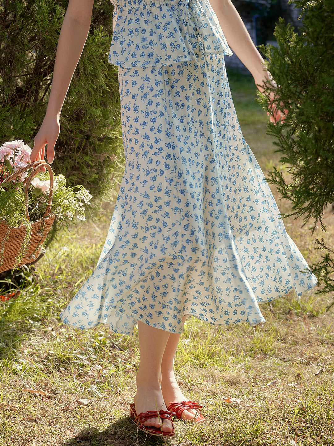 【Final Sale】Leslie French A-Line Floral Skirt