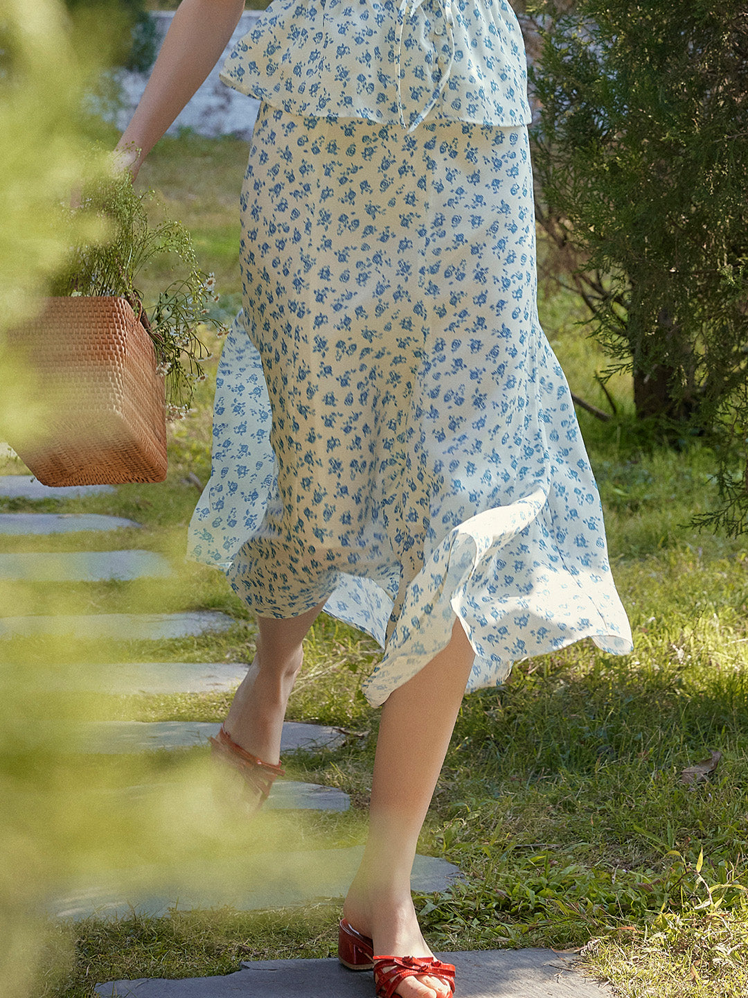 【Final Sale】Leslie French A-Line Floral Skirt
