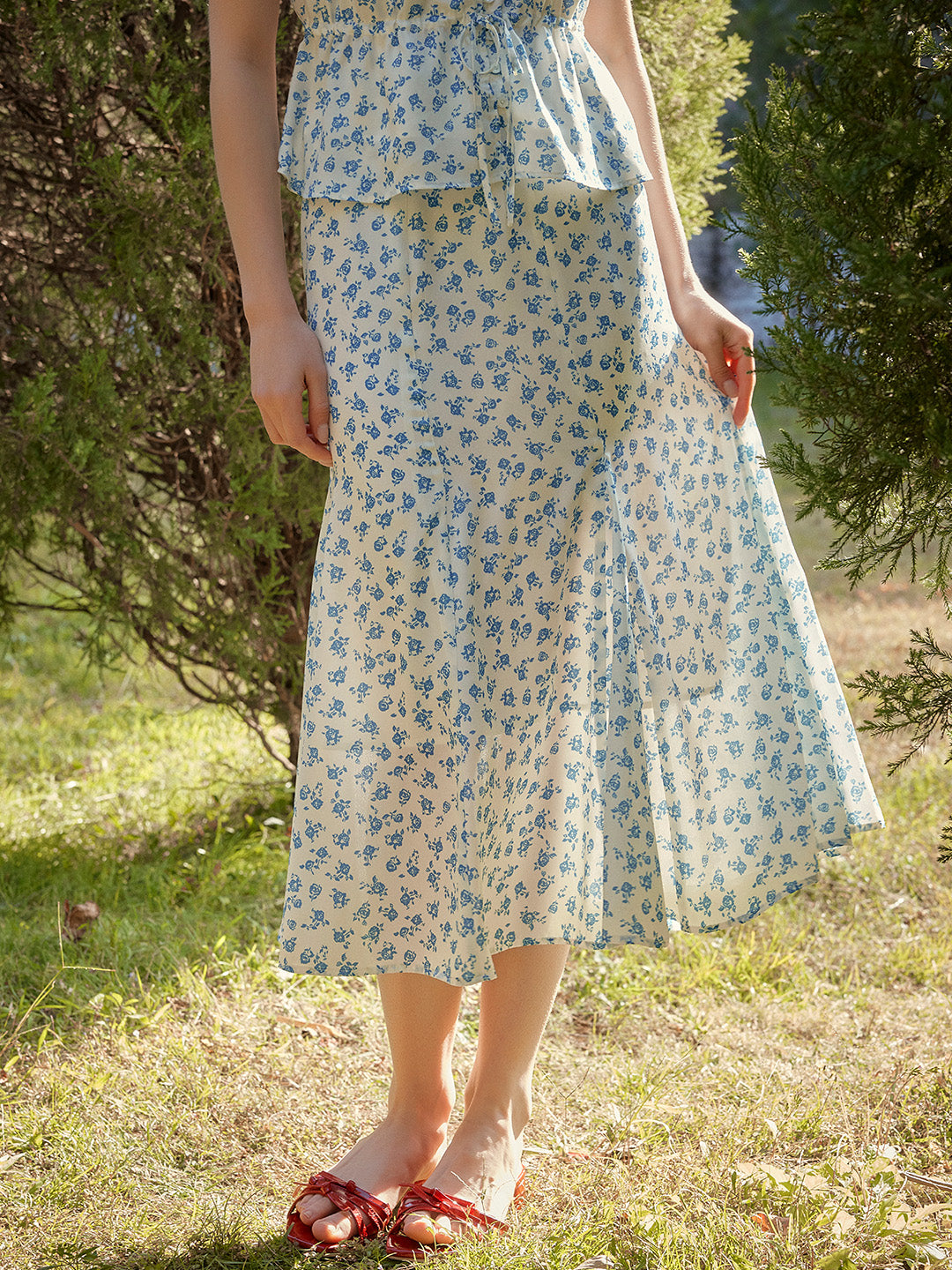 【Final Sale】Leslie French A-Line Floral Skirt