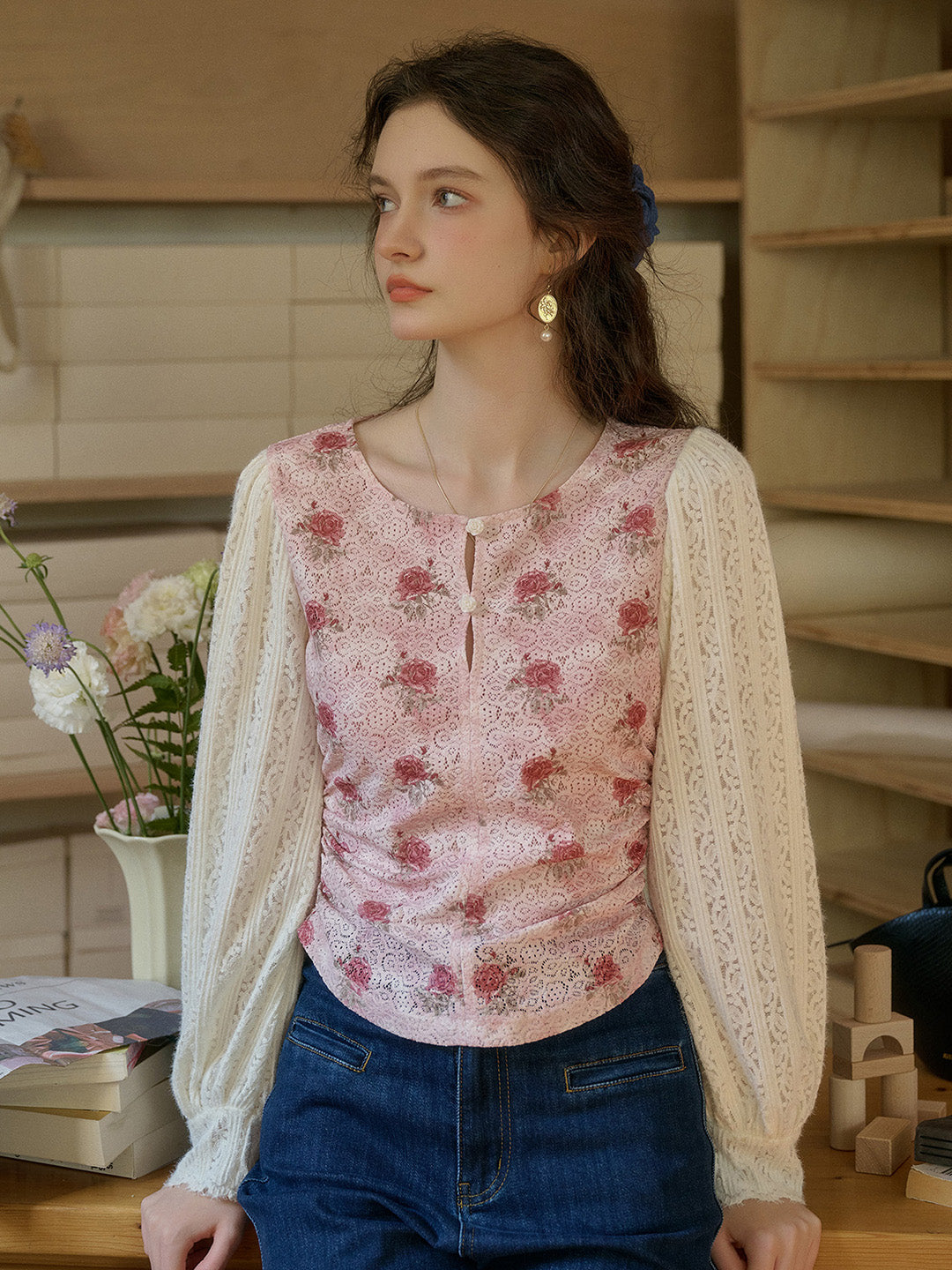 Mary N Max Cotton Blouse Rose main image 1