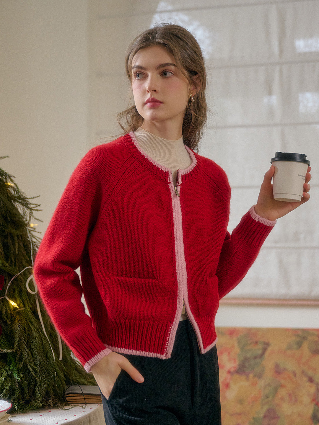 【Final Sale】Brielle Round Neck 100% Wool Cardigan