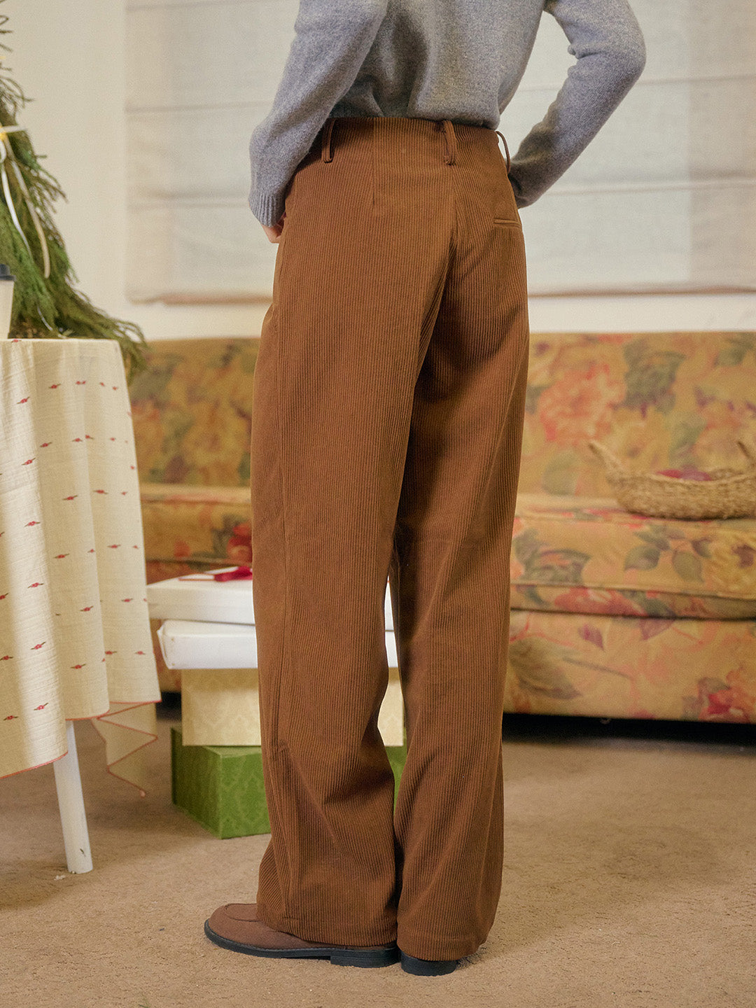 Novah Vintage Two-button Straight Corduroy Trousers