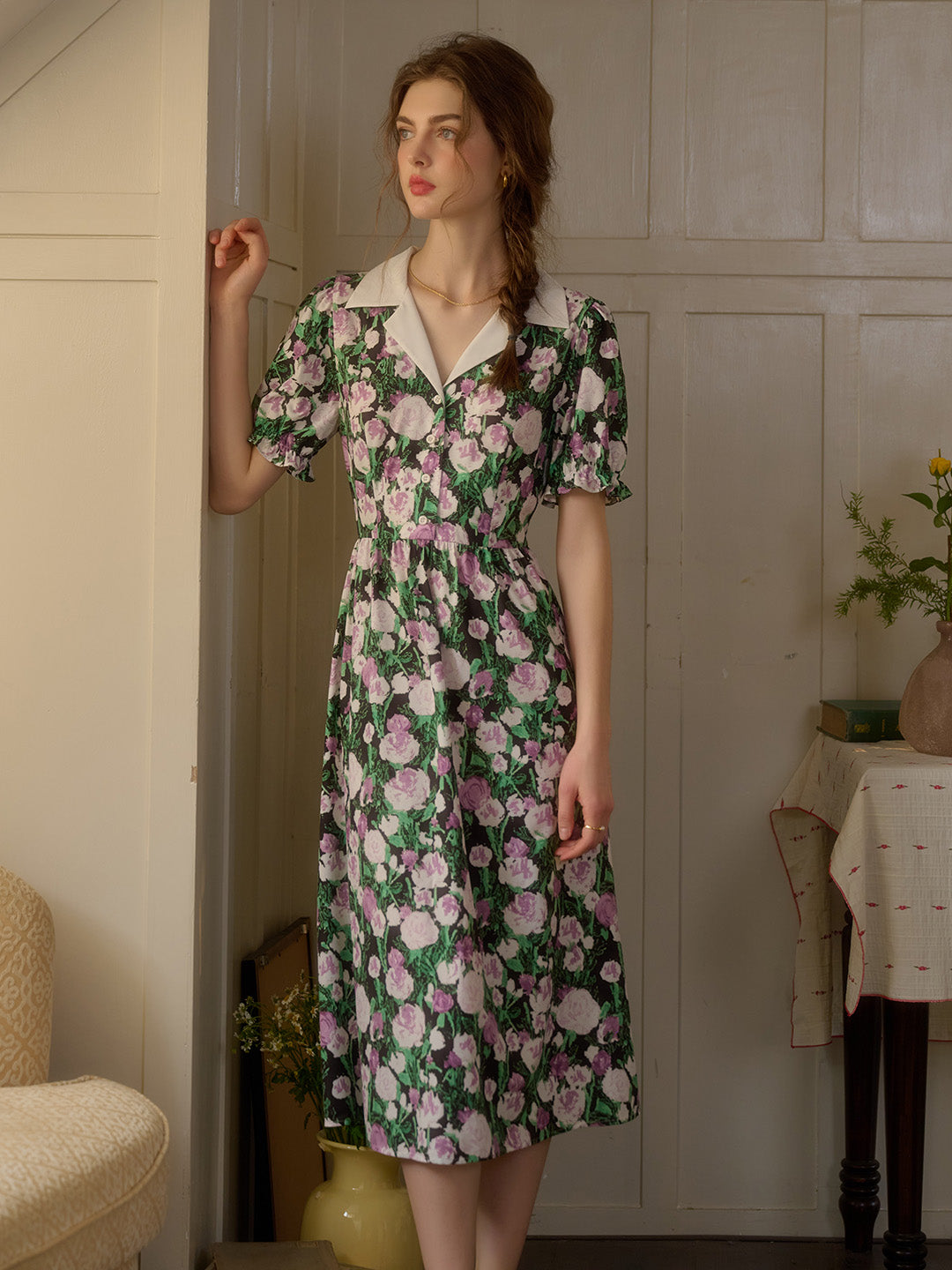 【Final Sale】Rebecca V-Neck Floral Dress