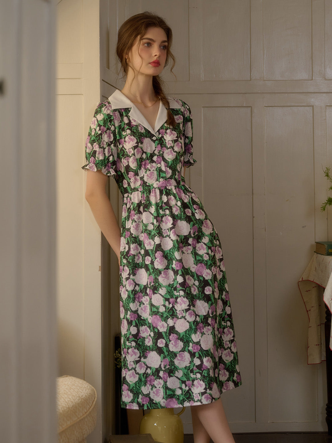 【Final Sale】Rebecca V-Neck Floral Dress