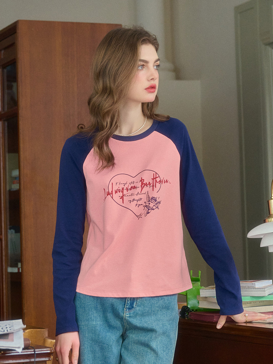 【Final Sale】Isla Valentine's Day Long Sleeve T-Shirt - Blue