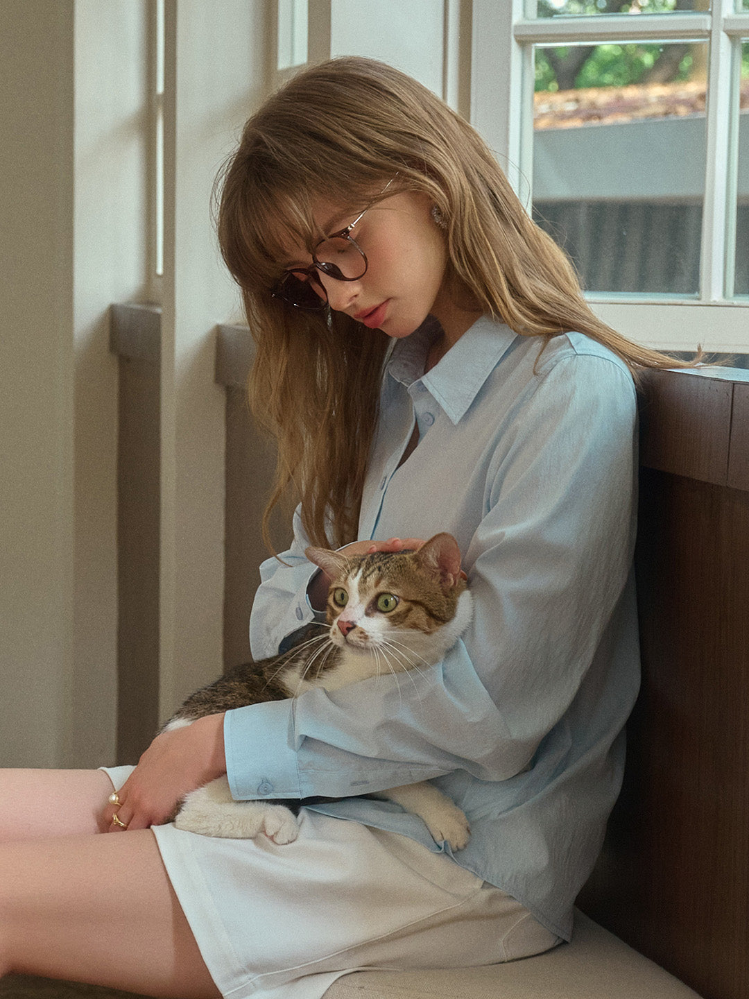 【Final Sale】Keira Lapel Embroidery Shirt - Yellow