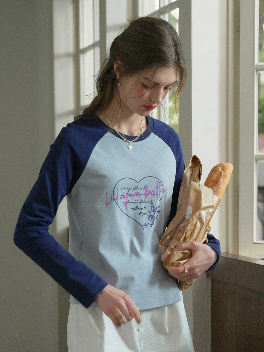 【Final Sale】Isla Valentine's Day Long Sleeve T-Shirt - Blue