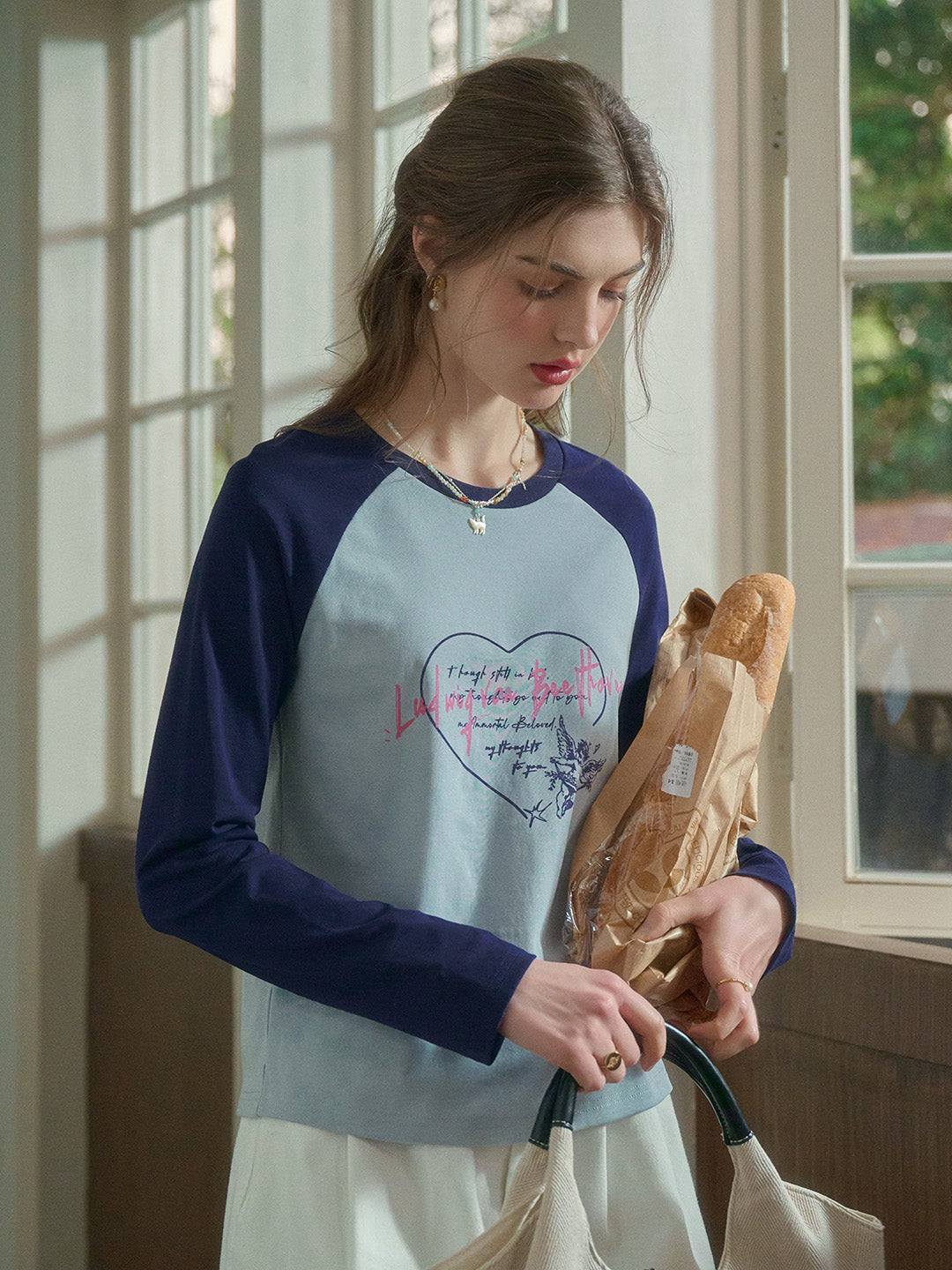 【Final Sale】Isla Valentine's Day Long Sleeve T-Shirt - Blue