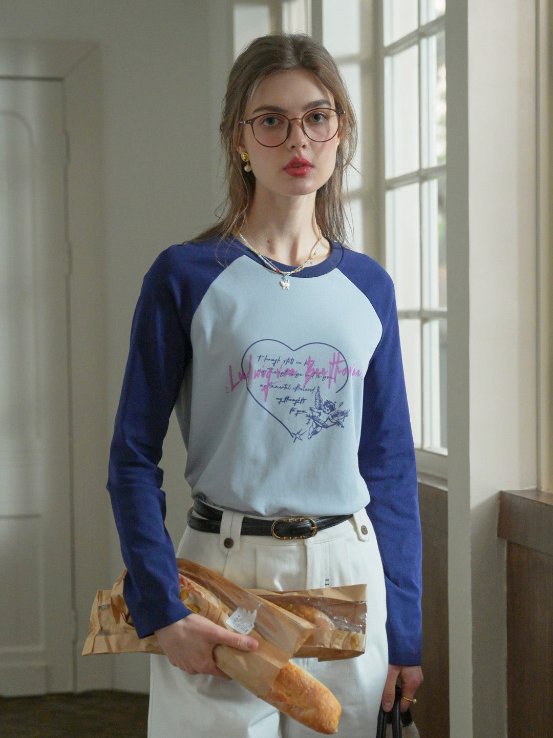 【Final Sale】Isla Valentine's Day Long Sleeve T-Shirt - Blue