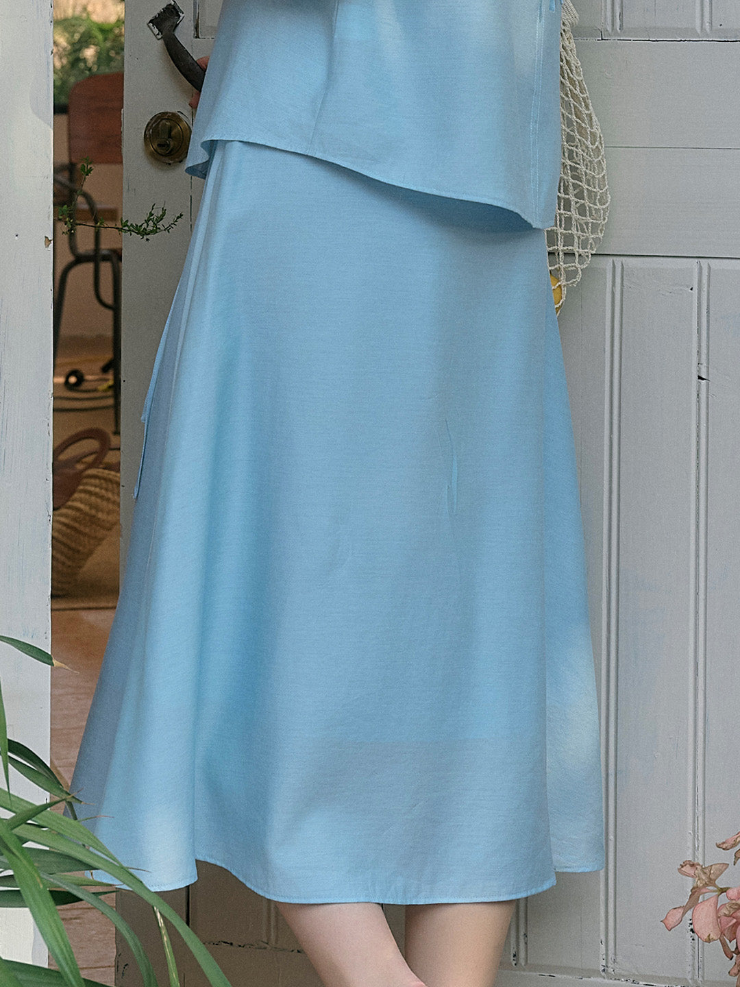 【Final Sale】Zariah Skin-Friendly Wool Skirt- Blue