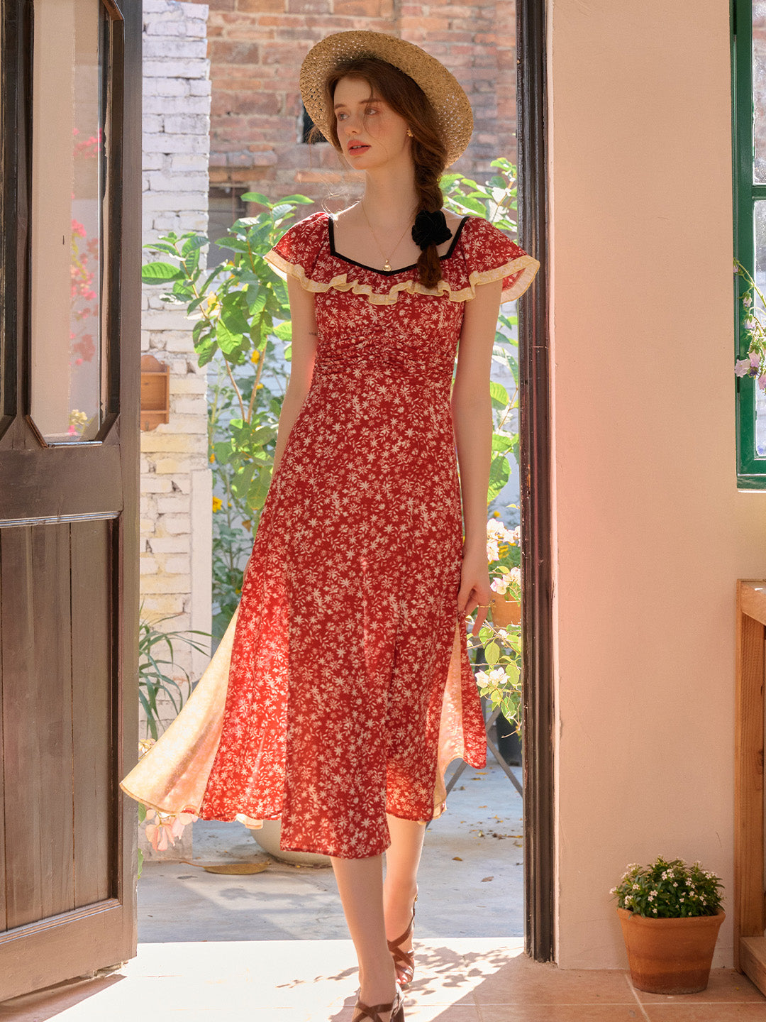 【Final Sale】Birdie Round Neck Floral Dress