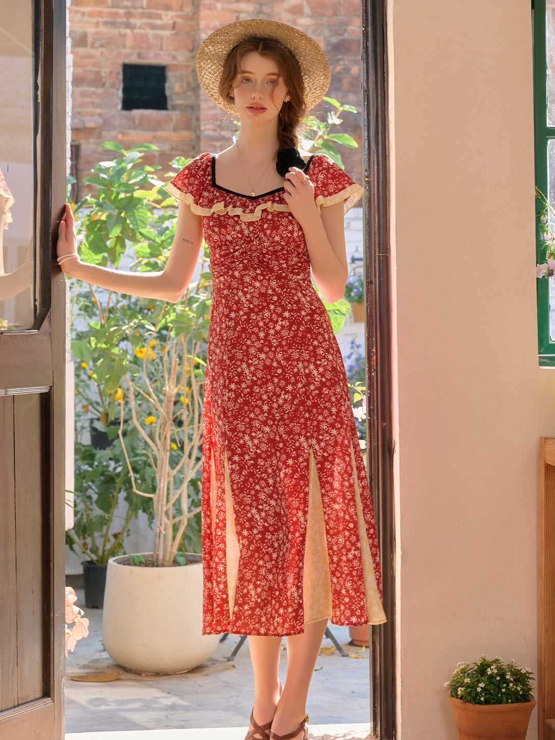 【Final Sale】Birdie Round Neck Floral Dress
