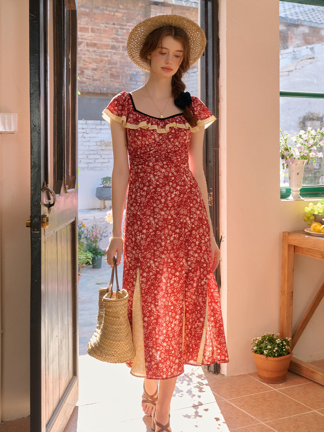 【Final Sale】Birdie Round Neck Floral Dress
