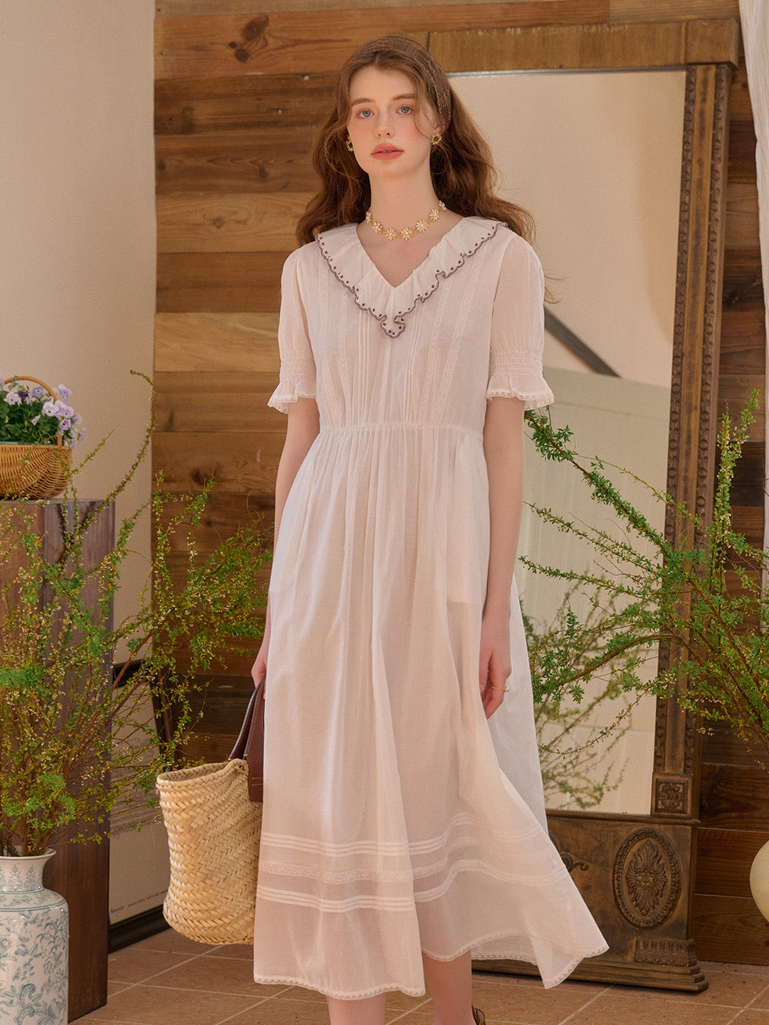 【Final Sale】Rika V-Neck 100% Cotton Dress