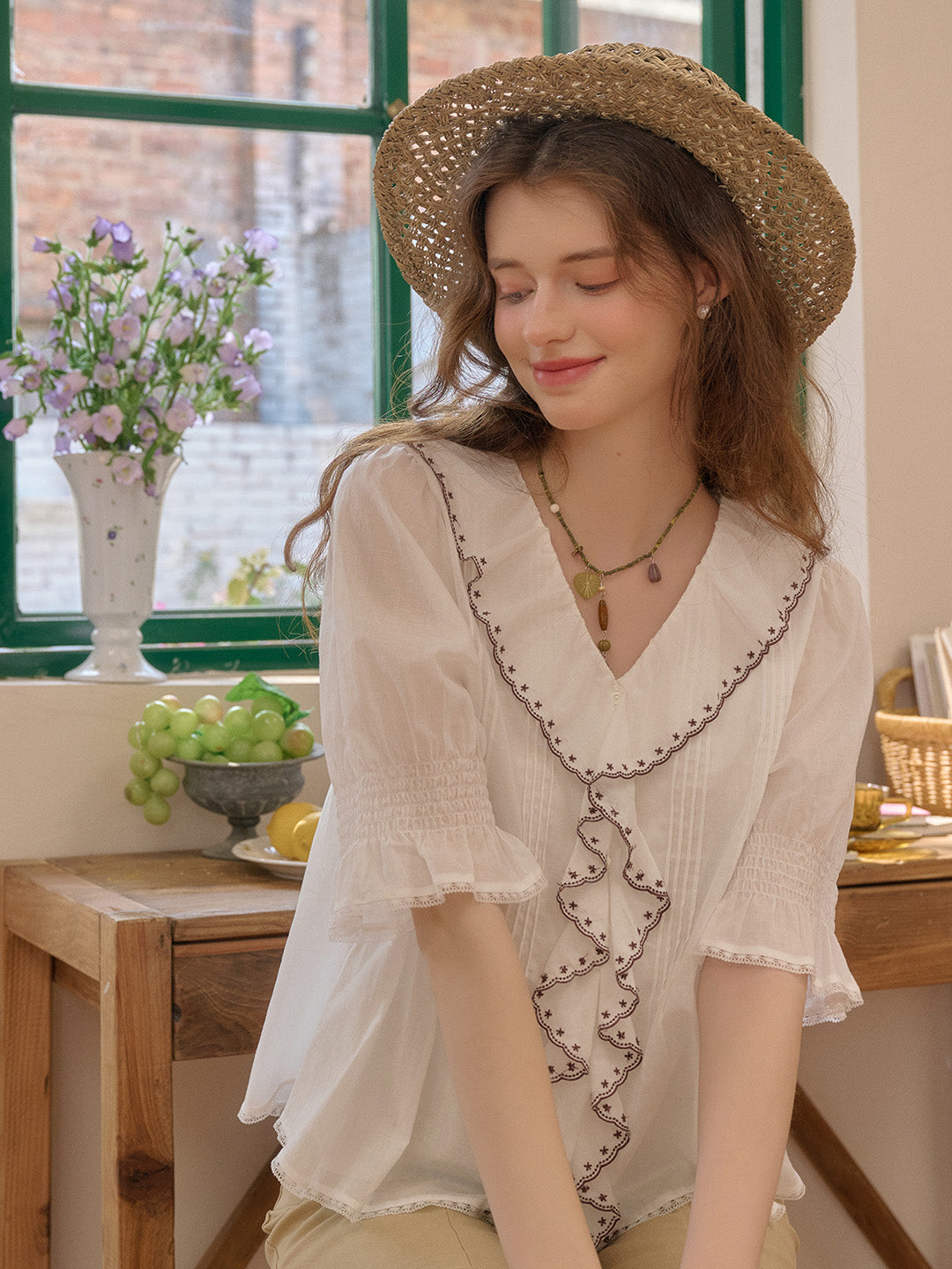 【Final Sale】Imani V-Neck 100% Cotton Top