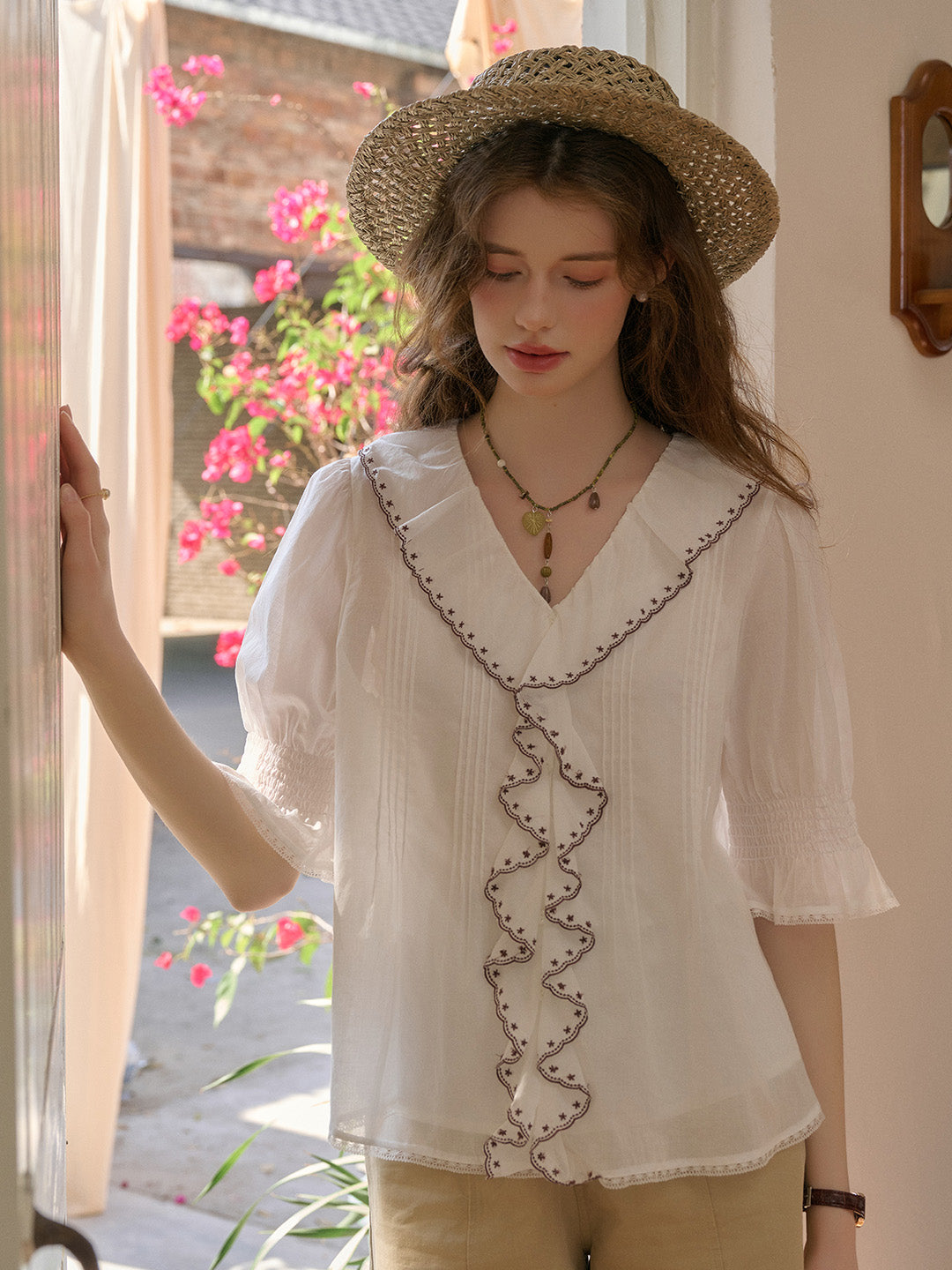 【Final Sale】Imani V-Neck 100% Cotton Top