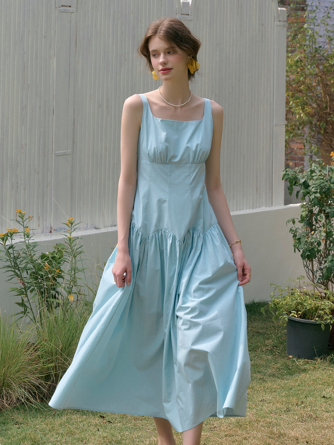 white velvet dress Elven Blue Velvet Bell Sleeve Dress S