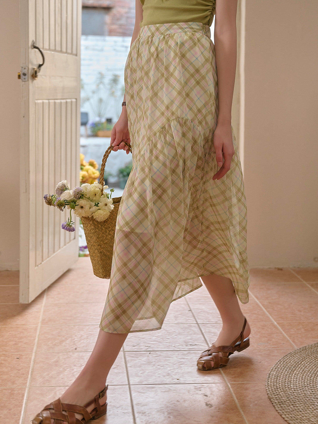 【Final Sale】Lyric Plaid Patchwork Skirt
