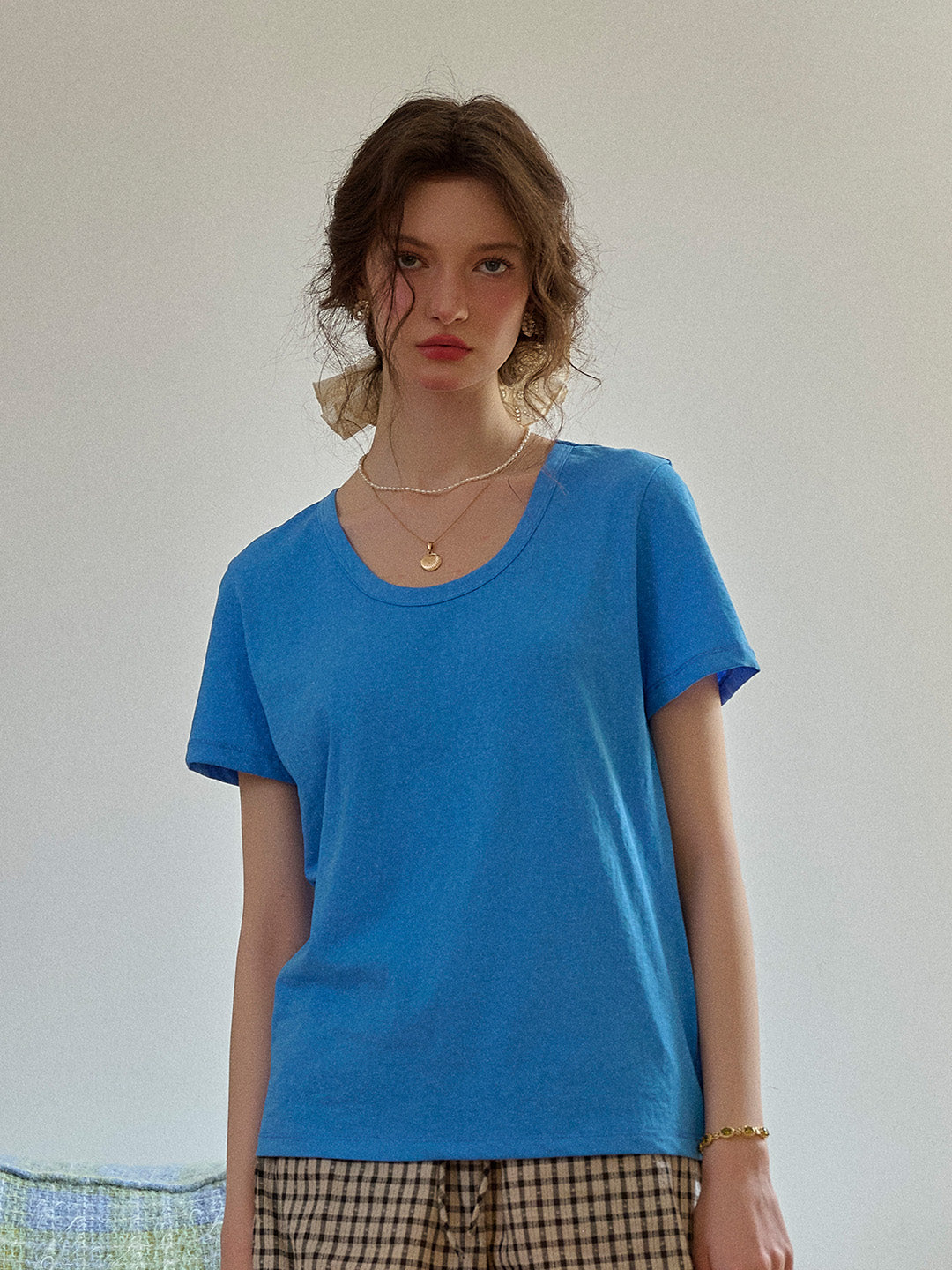 Maisie Simple Round Neck Top - Pink