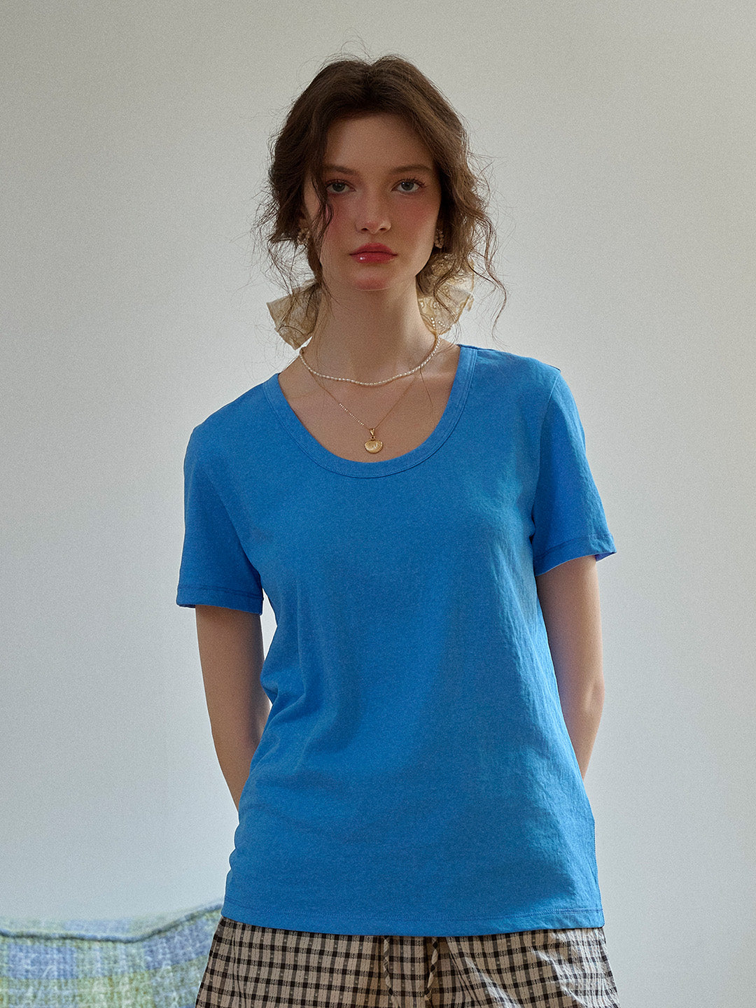 Maisie Simple Round Neck Top - Pink