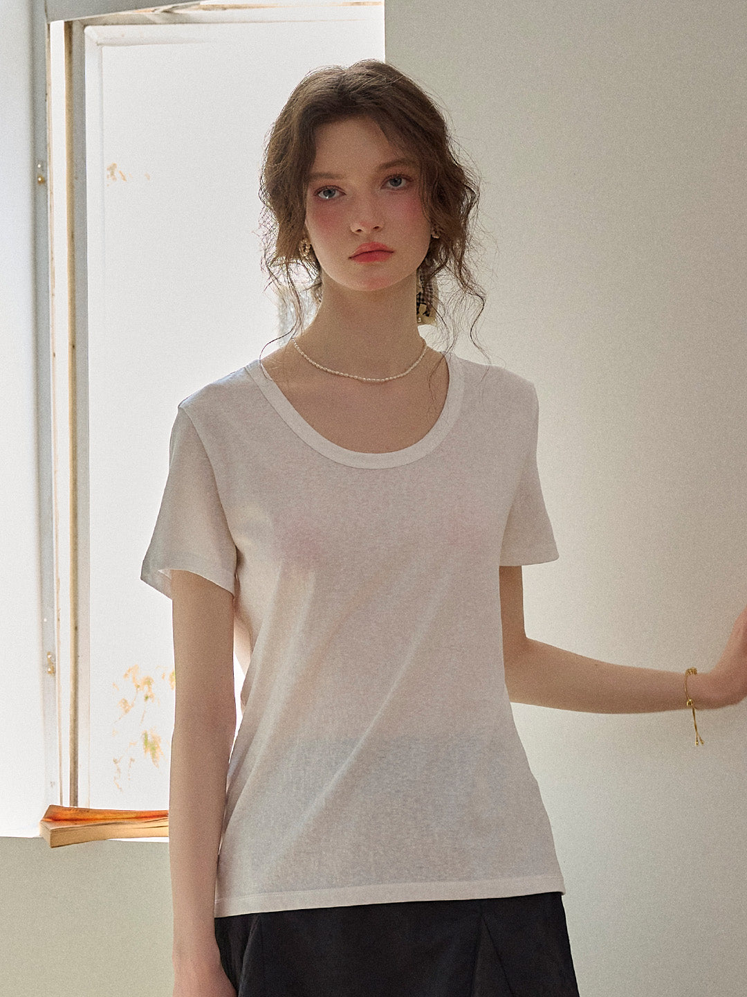 Maisie Simple Round Neck Top - Pink