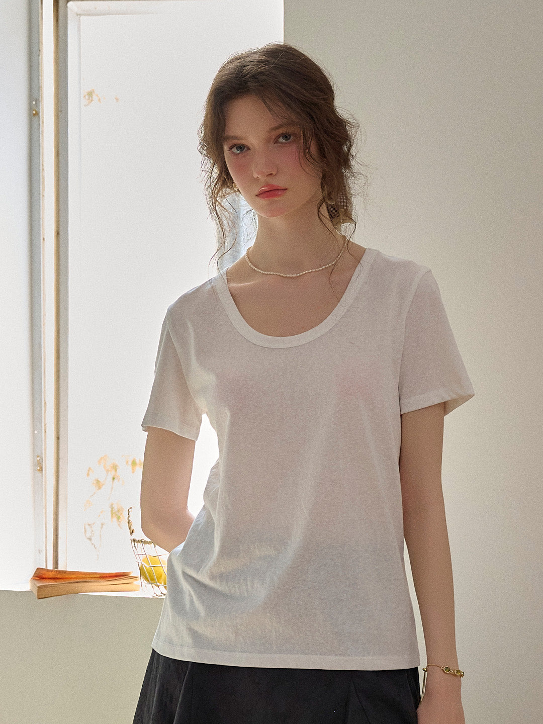 Maisie Simple Round Neck Top - Pink