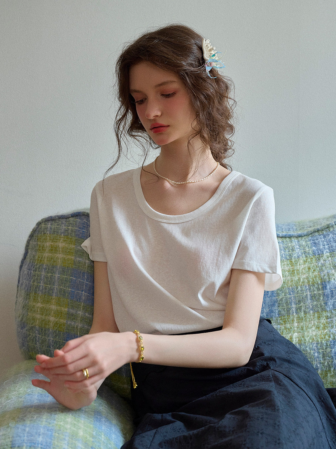 Maisie Simple Round Neck Top - Pink