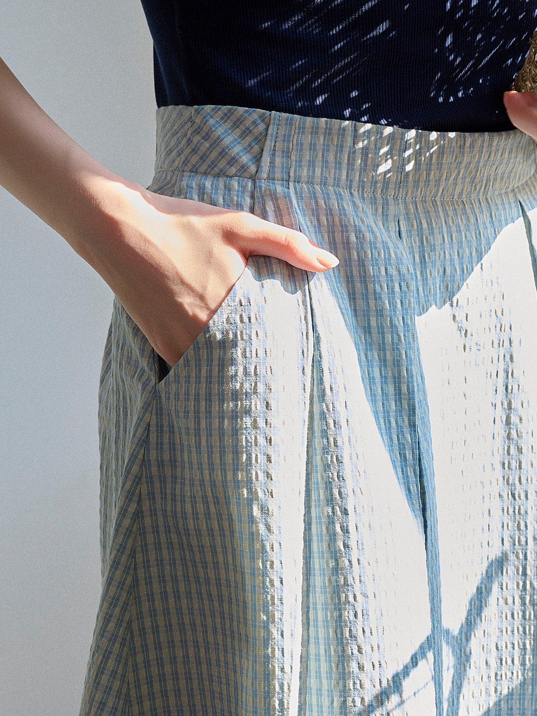 【Final Sale】Marigold Plaid Pocket Pleated Skirt