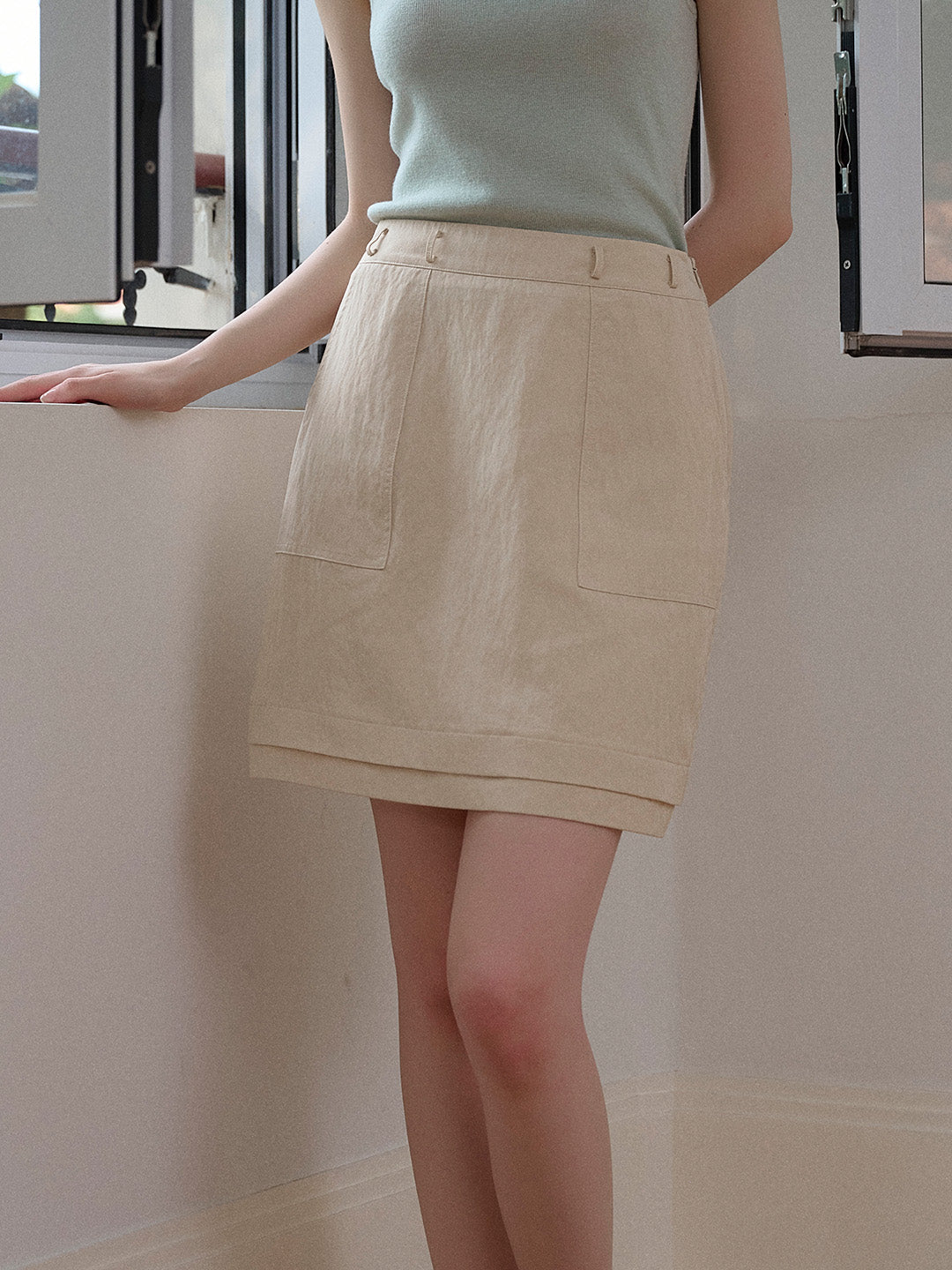【Final Sale】Dove A-Line Pocket Skirt