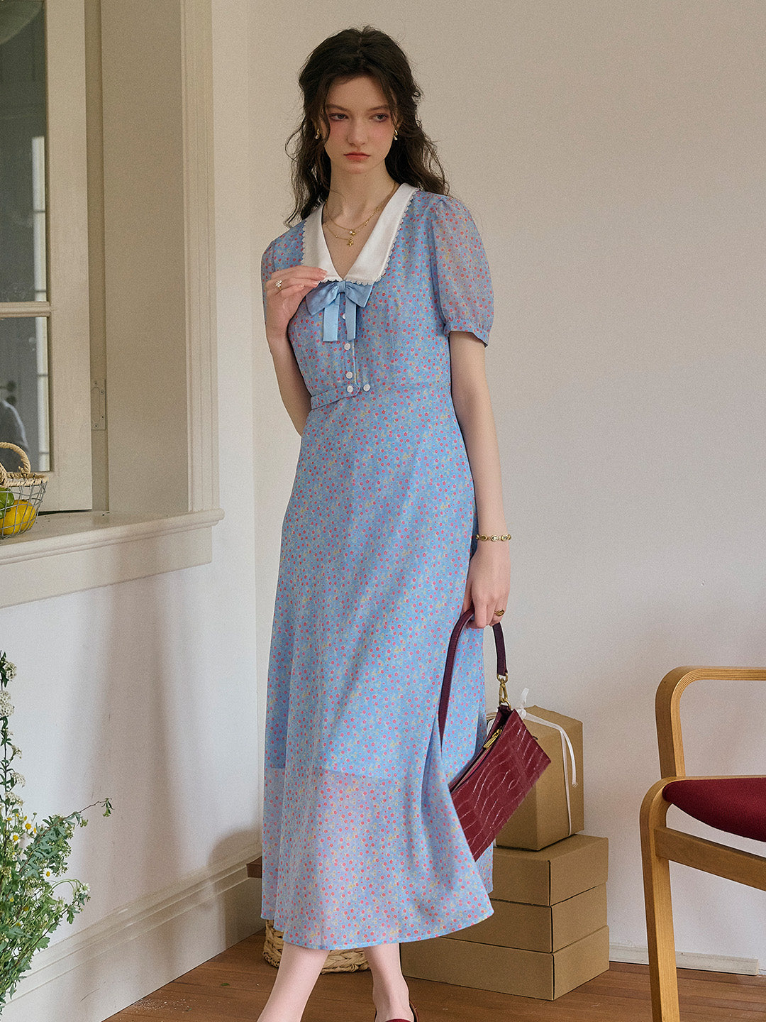 【Final Sale】Leslie V-Neck Dot Dress