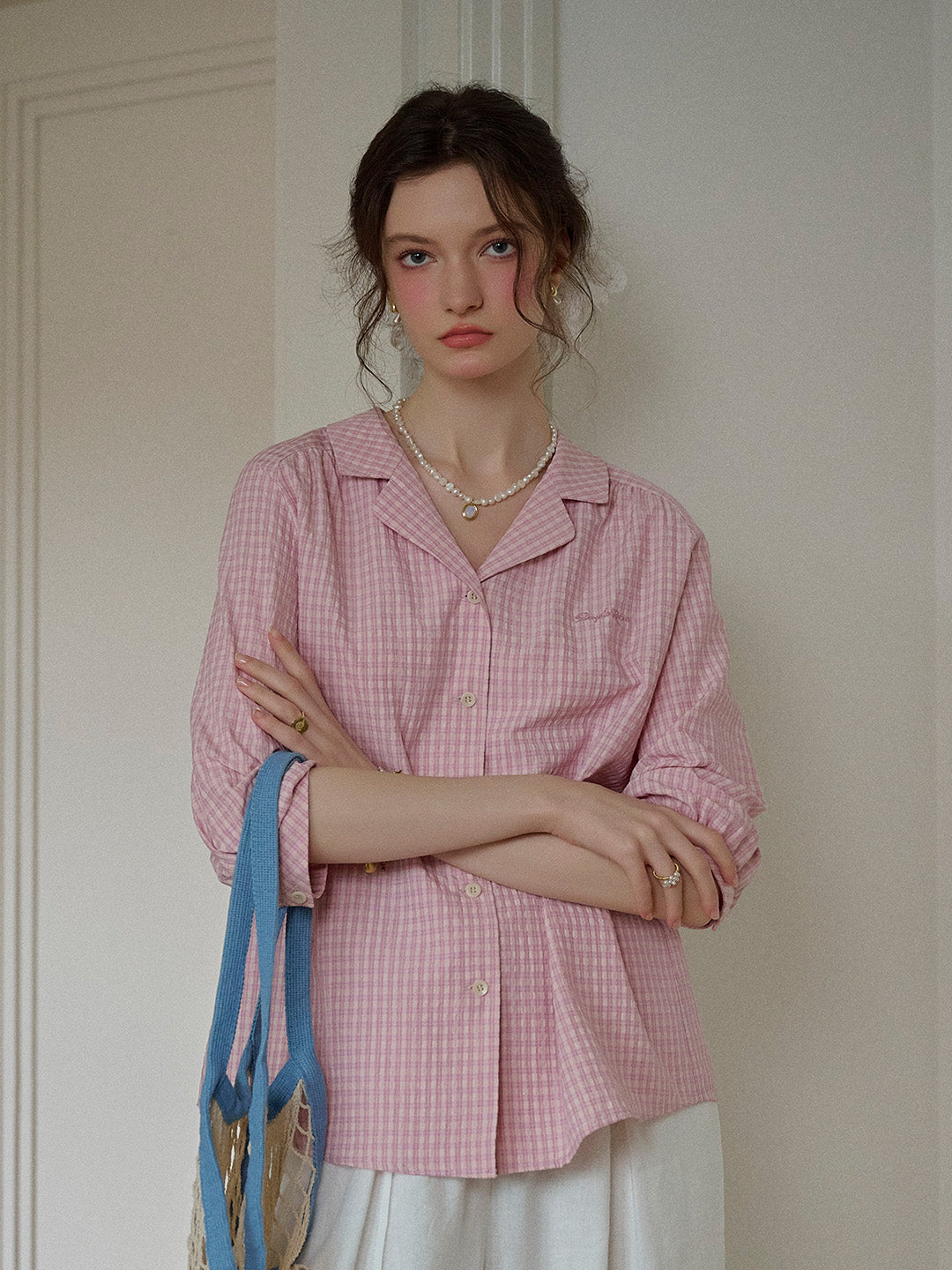 【Final Sale】Isabella Laple SR Logo Plaid Shirt