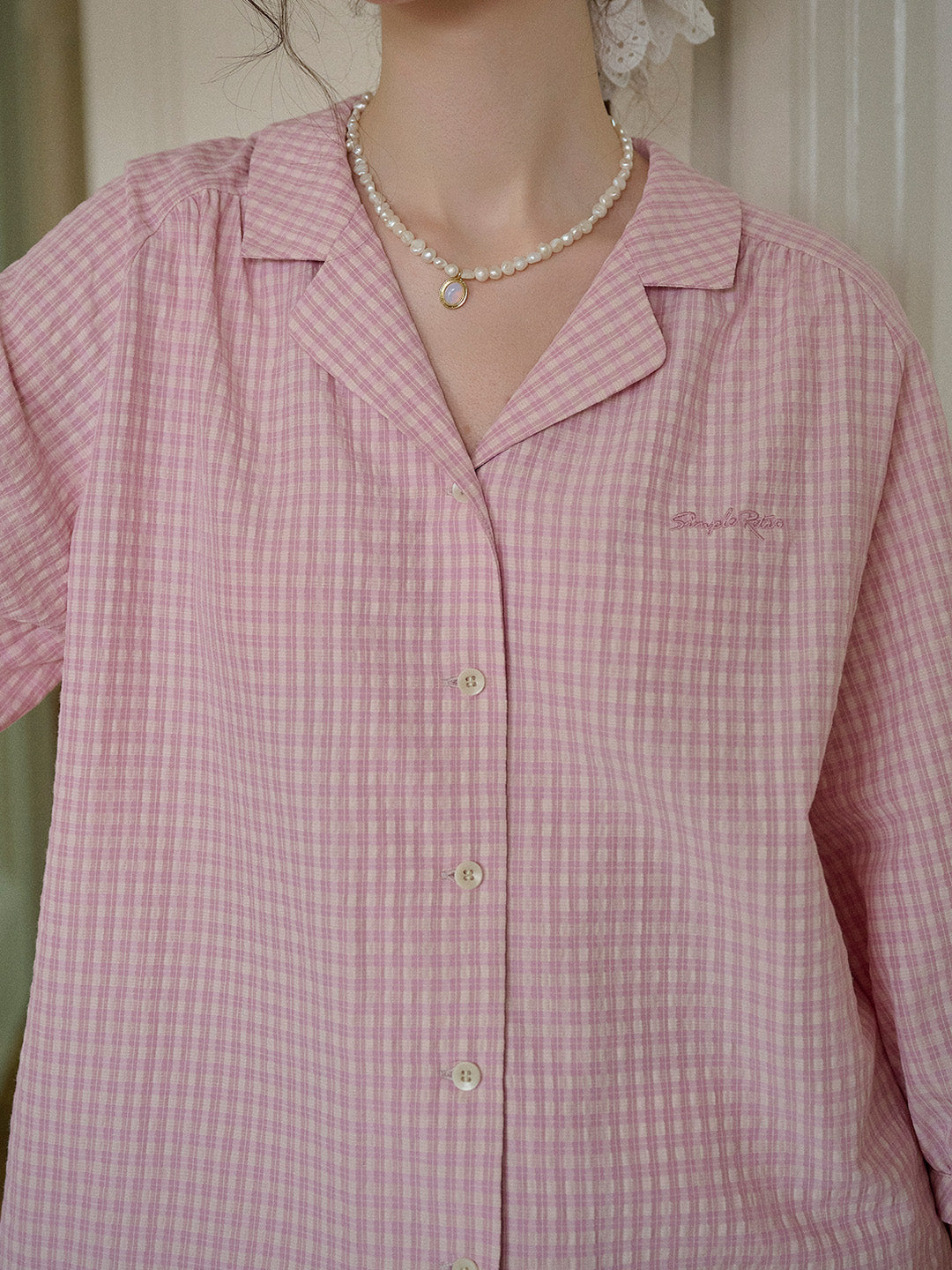 【Final Sale】Isabella Laple SR Logo Plaid Shirt