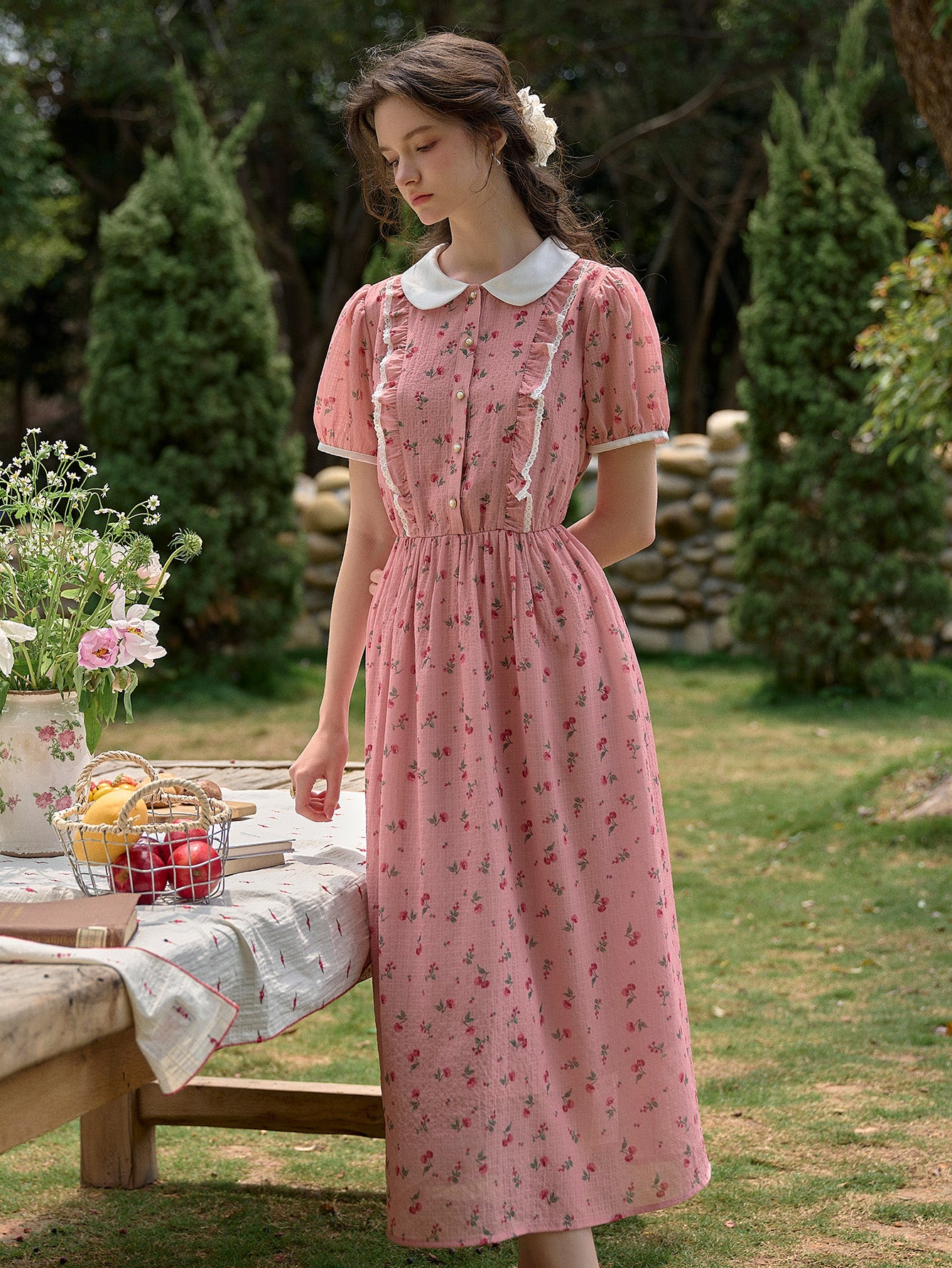 【Final Sale】Amanda Peter Pan Collar Floral Dress