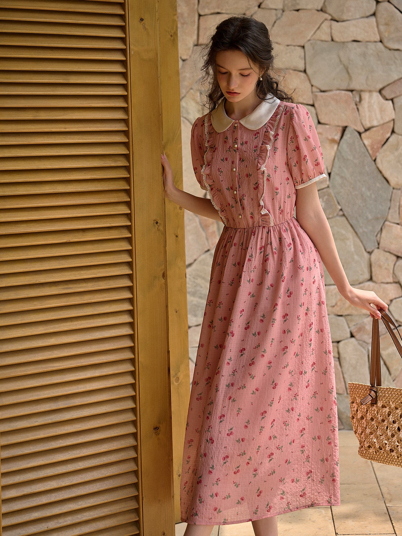 【Final Sale】Amanda Peter Pan Collar Floral Dress