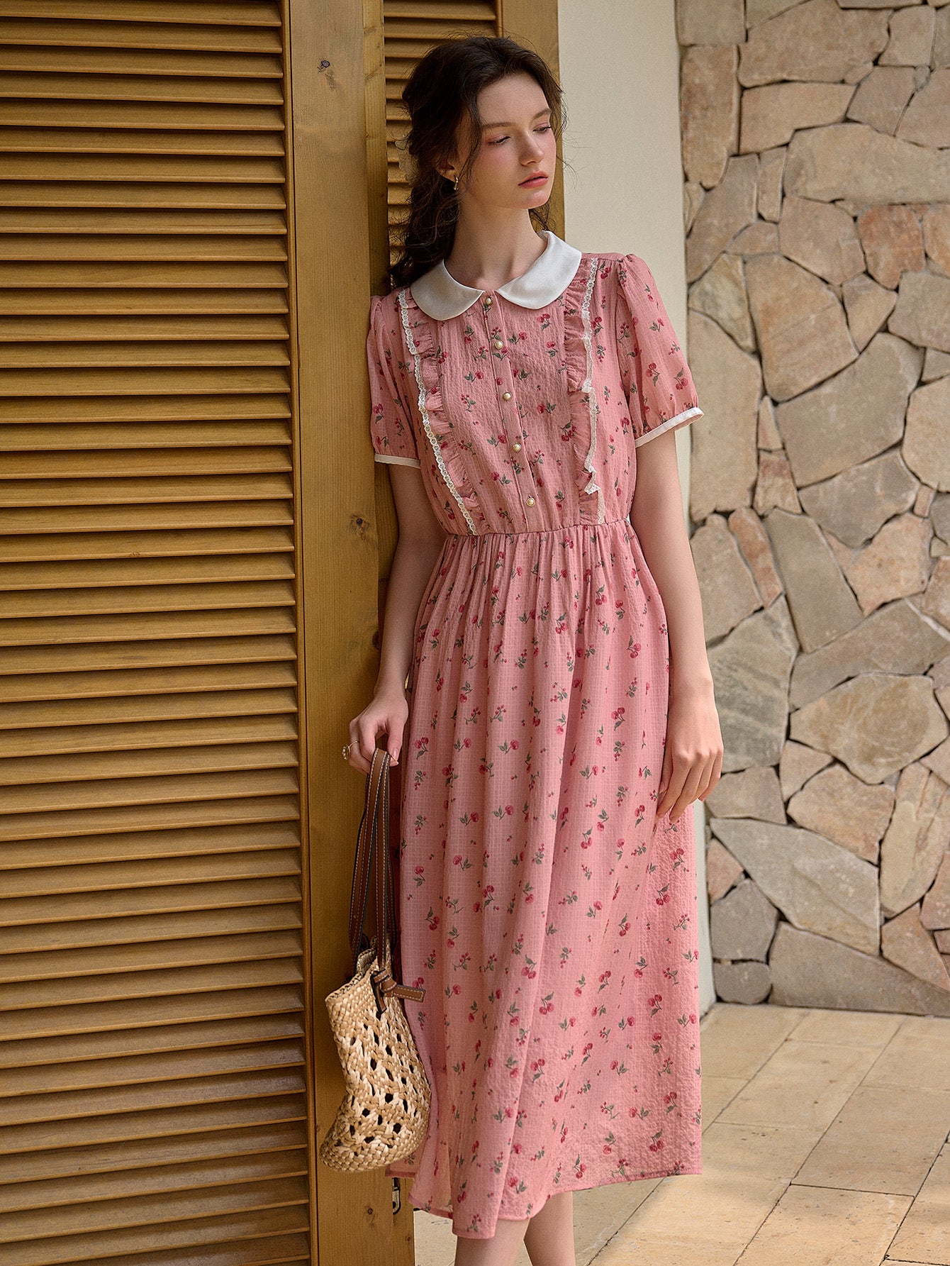 【Final Sale】Amanda Peter Pan Collar Floral Dress