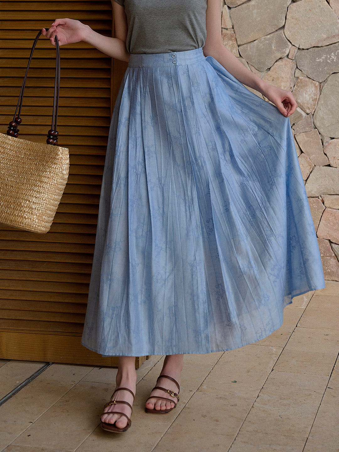 Peyton Pleated Midi Skirt