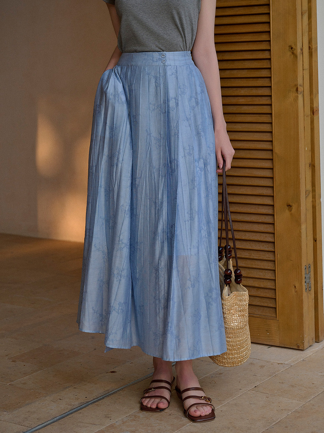 Peyton Pleated Midi Skirt