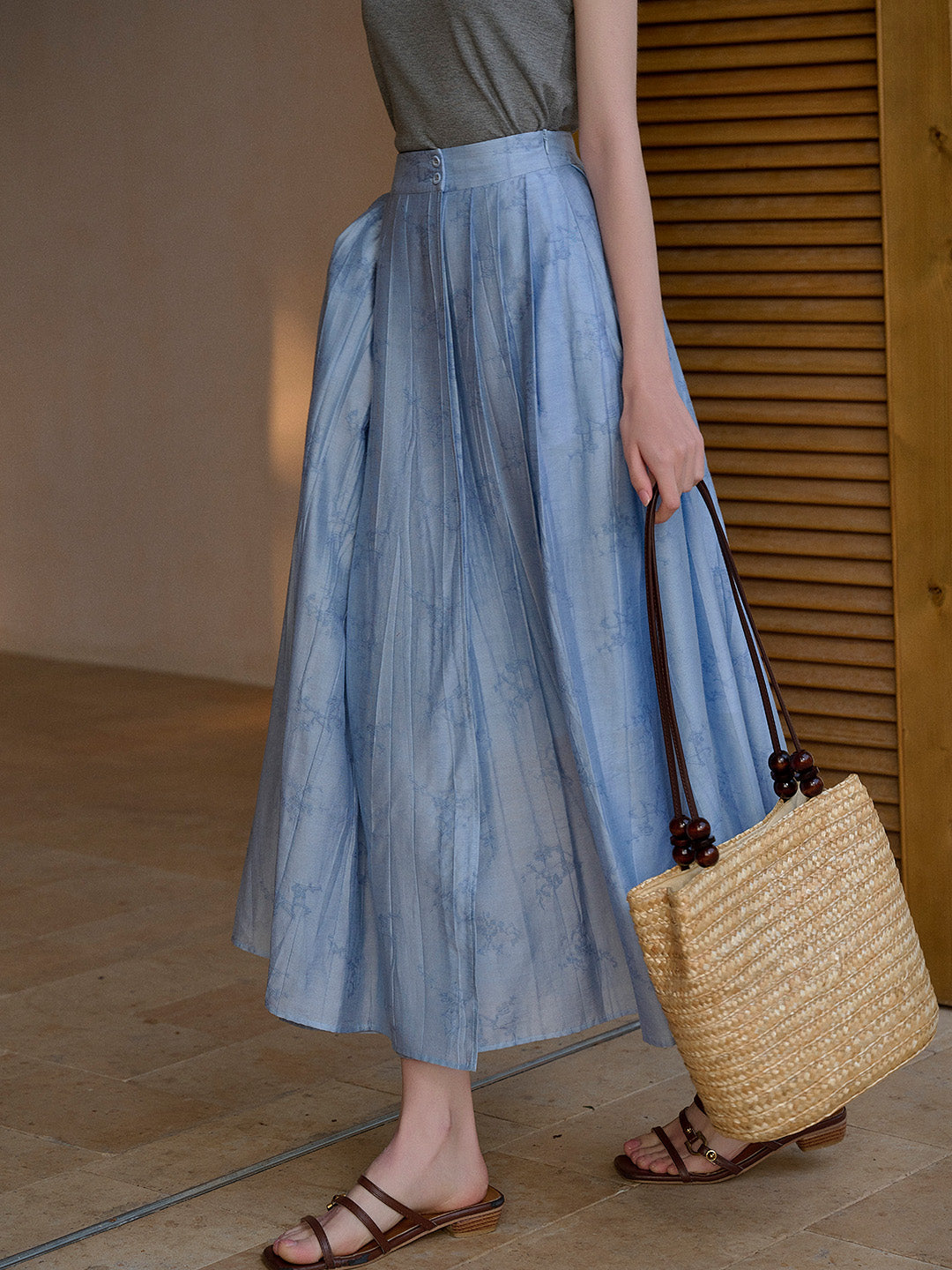 Peyton Pleated Midi Skirt