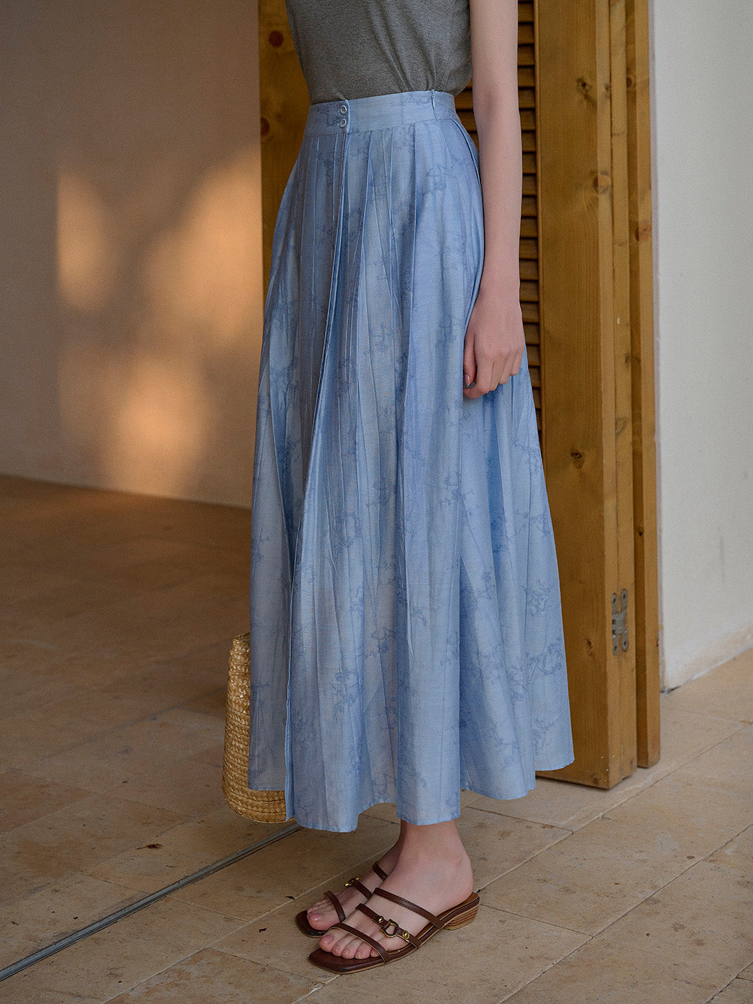 Peyton Pleated Midi Skirt
