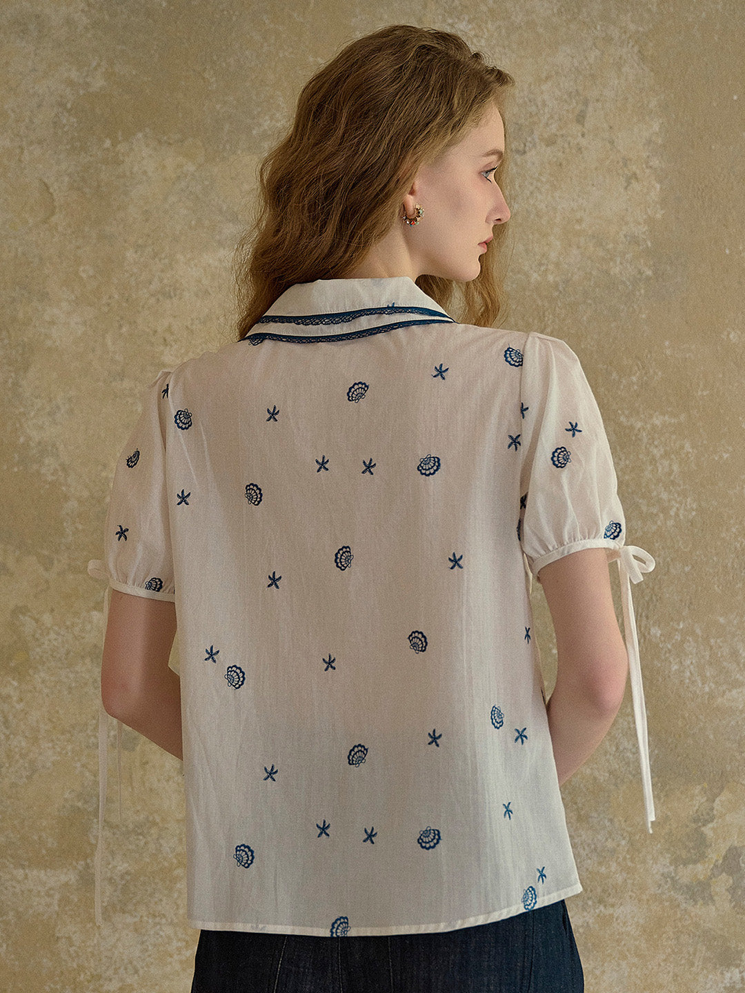 【Final Sale】Amaya Double Collar Stars Blouse