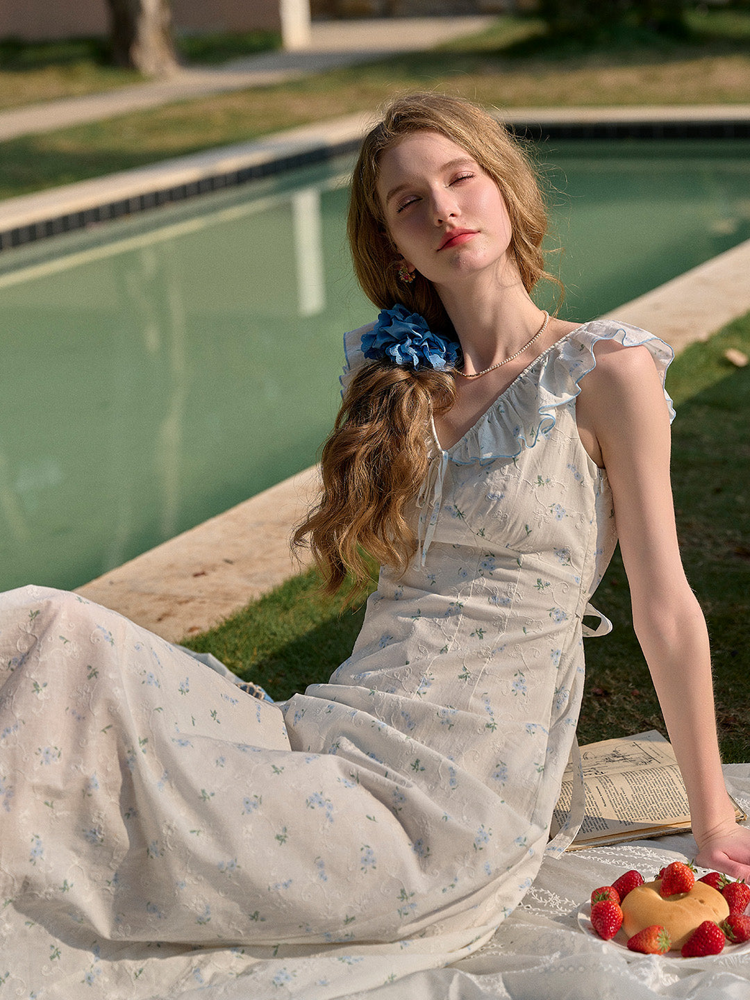 Zaylee V-Neck Tie 100% Cotton Dress