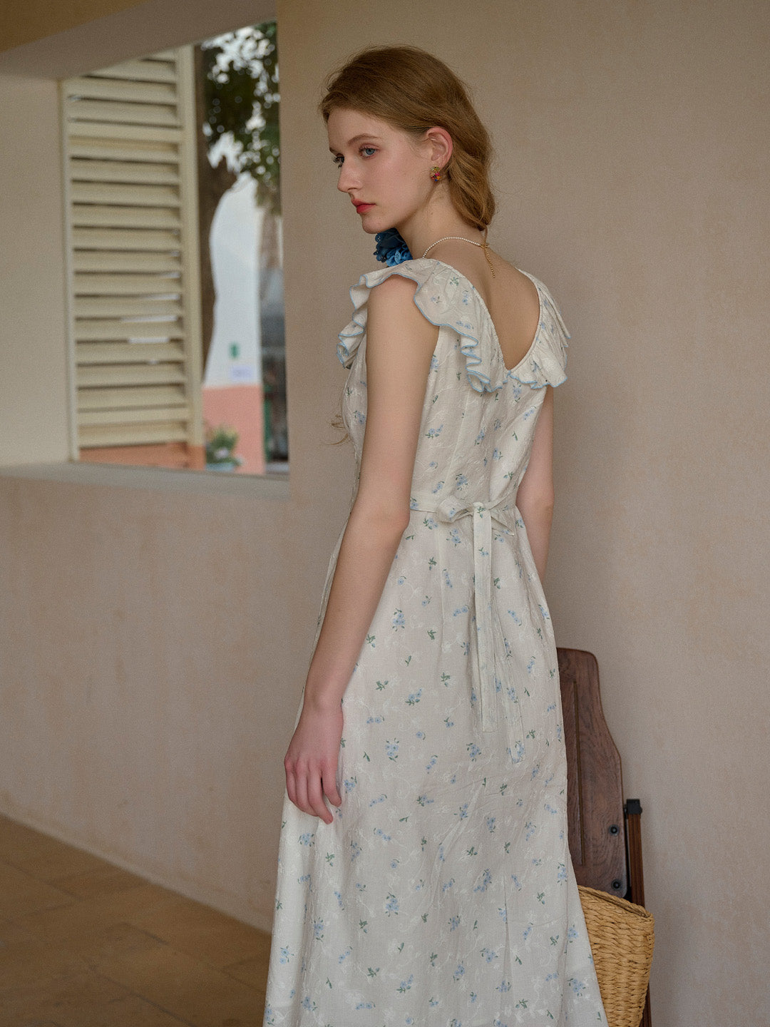 Zaylee V-Neck Tie 100% Cotton Dress