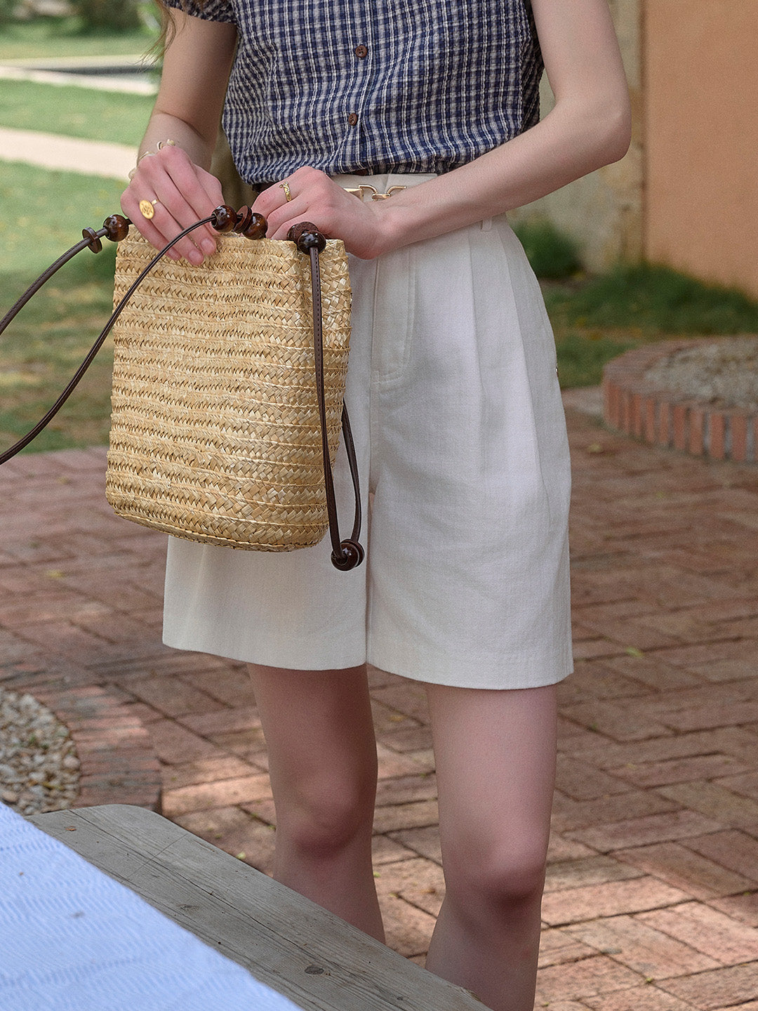 Elizabeth Simple Waist 100% Cotton Shorts