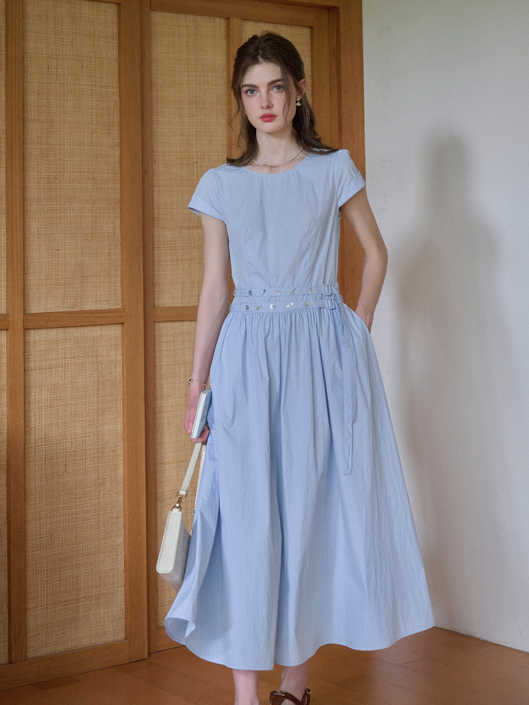 Salem Round Neck Waist Cotton Dress