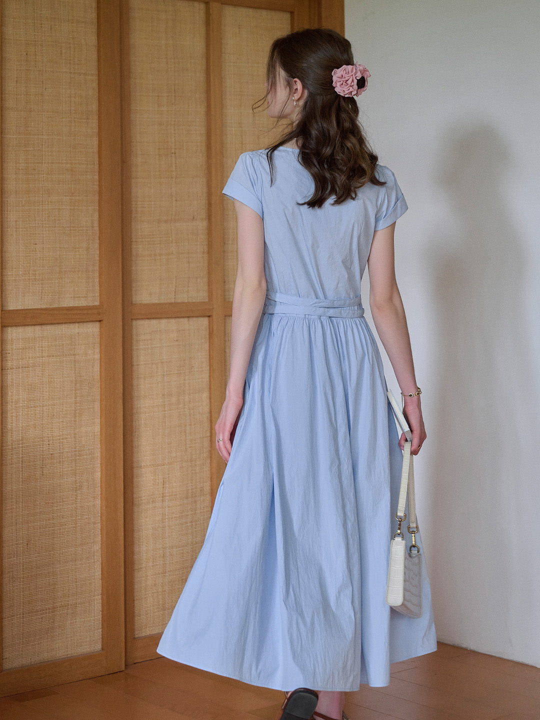 Salem Round Neck Waist Cotton Dress