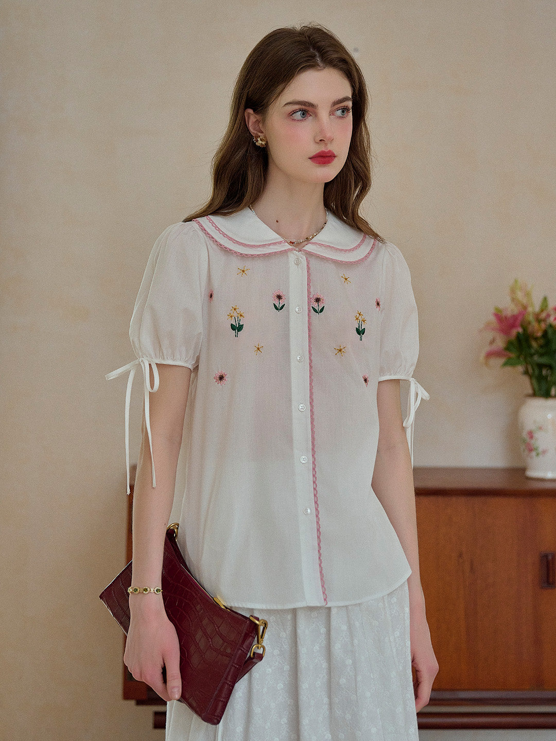 【Final Sale】Alba Peter Pan Collar Shirt
