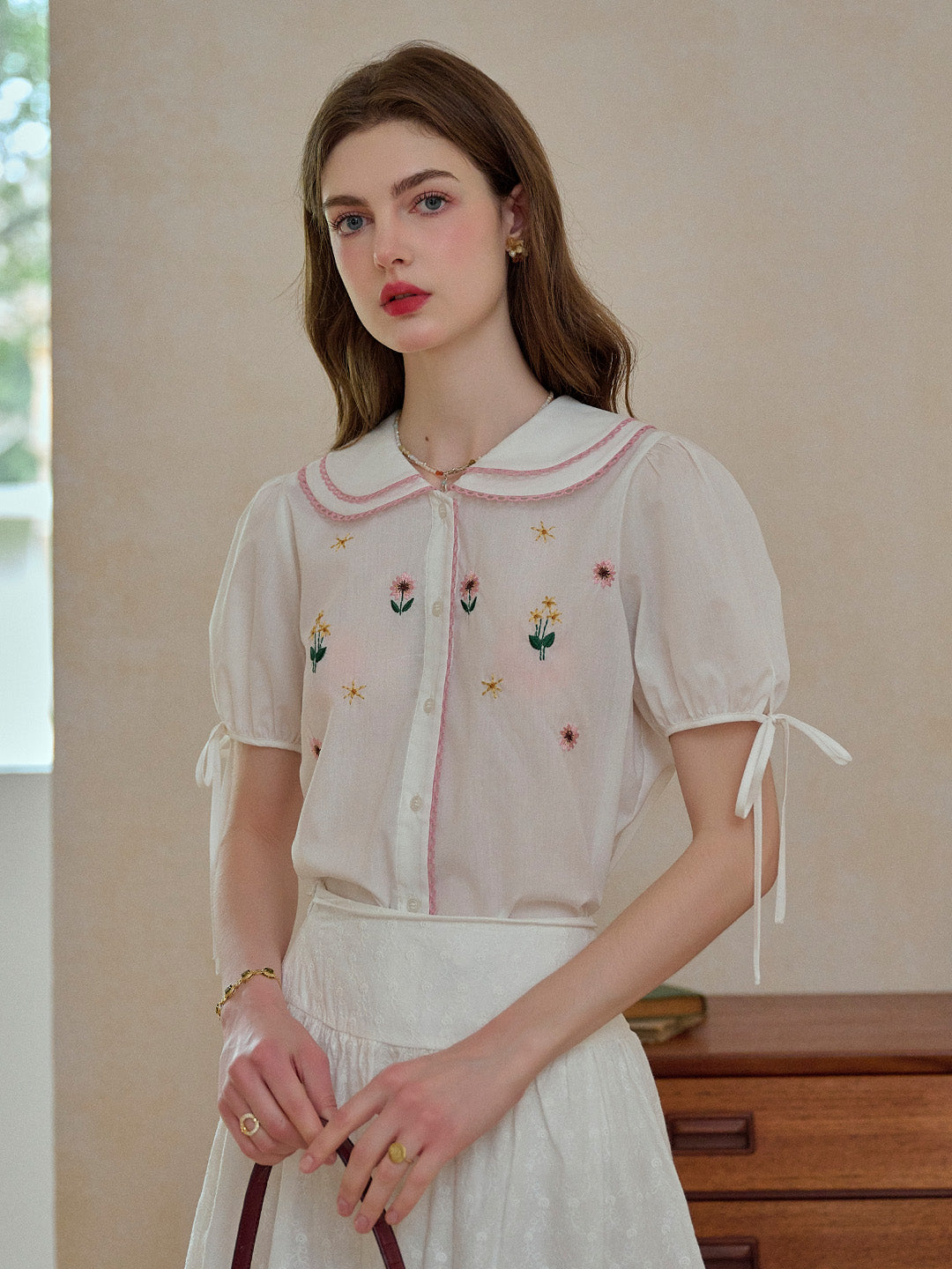 【Final Sale】Alba Peter Pan Collar Shirt