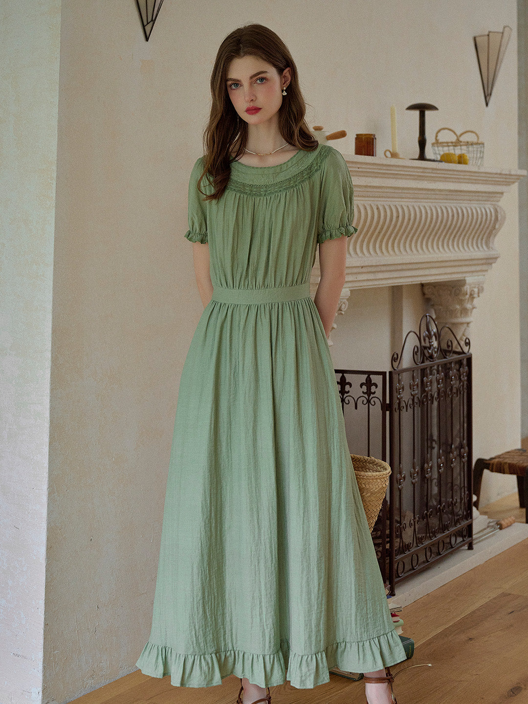 【Final Sale】Emerie Round Neck Puff Sleeve Dress