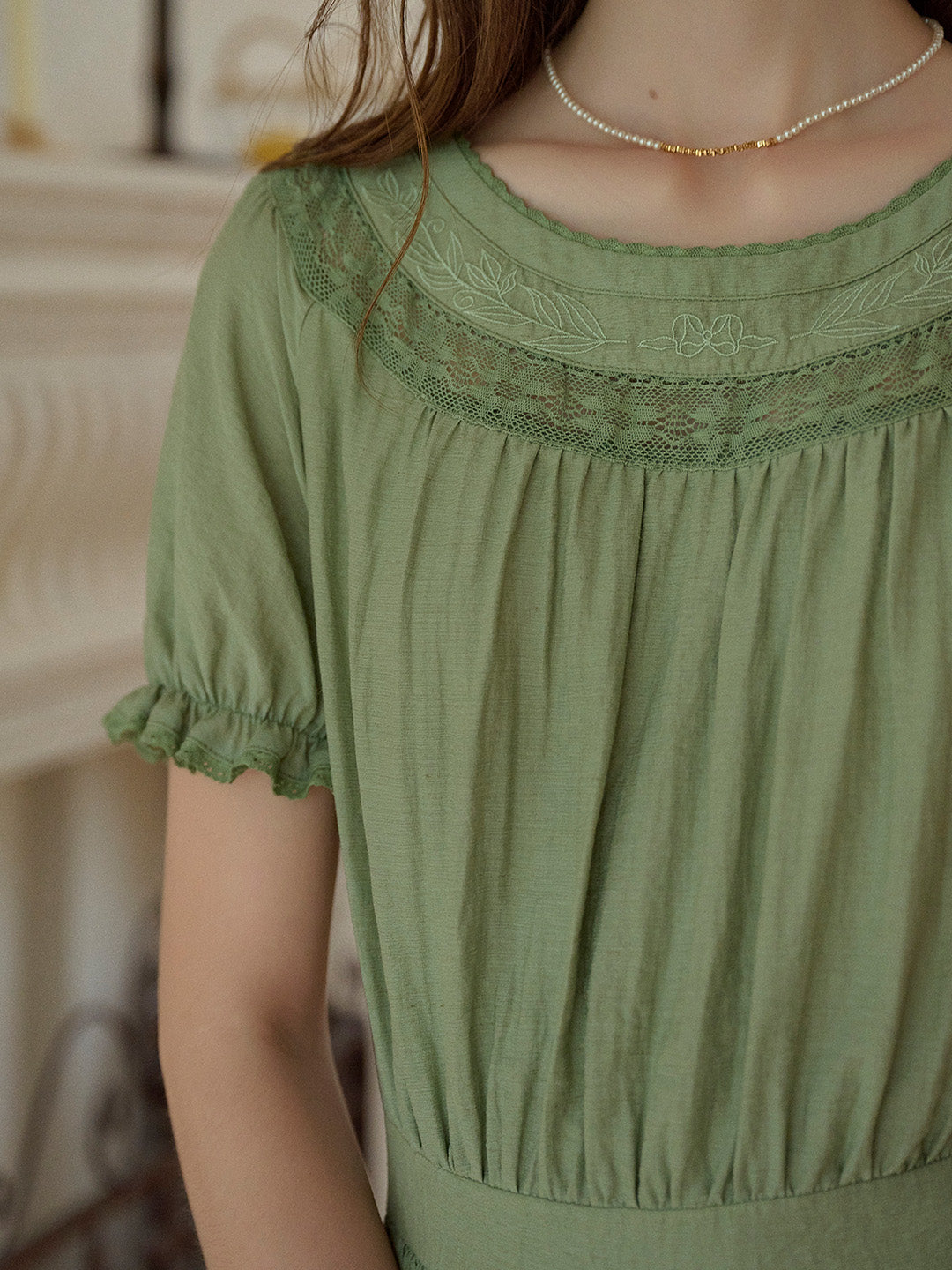 【Final Sale】Emerie Round Neck Puff Sleeve Dress