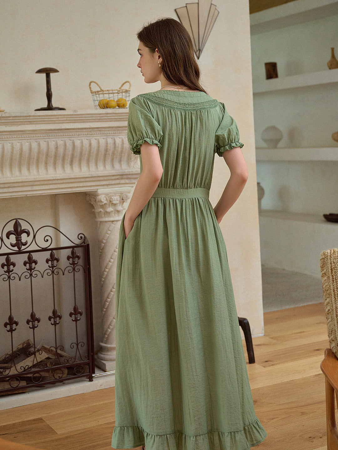 【Final Sale】Emerie Round Neck Puff Sleeve Dress